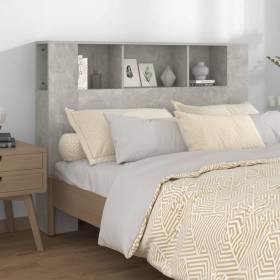 Mueble cabecero gris hormigón 140x18,5x104,5 cm de vidaXL, Cabeceros y pies de cama - Ref: Foro24-811929, Precio: 59,08 €, De...