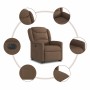 Sillón eléctrico reclinable elevable de tela marrón en Sillones | Comprar online en Foru.es
