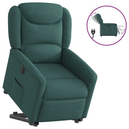 Sillón eléctrico reclinable elevable de tela verde oscuro en Sillones | Comprar online en Foru.es