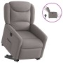 Sillón eléctrico reclinable elevable de tela gris taupe en Sillones | Comprar online en Foru.es