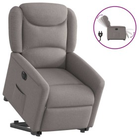 Sillón eléctrico reclinable elevable de tela gris taupe en Sillones | Comprar online en Foru.es
