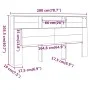 Mueble cabecero color roble Sonoma 200x19x103,5 cm de vidaXL, Cabeceros y pies de cama - Ref: Foro24-811892, Precio: 80,44 €,...