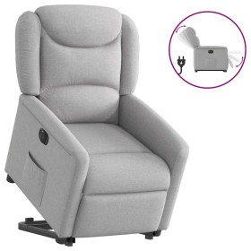 Sillón eléctrico reclinable elevable de tela gris nube en Sillones | Comprar online en Foru.es