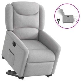 Sillón eléctrico reclinable elevable de tela gris nube en Sillones | Comprar online en Foru.es