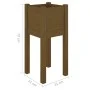 Jardinera de madera maciza de pino marrón miel 31x31x70 cm de vidaXL, Maceteros y jardineras - Ref: Foro24-810785, Precio: 24...