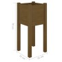 Jardinera de madera maciza de pino marrón miel 31x31x70 cm de vidaXL, Maceteros y jardineras - Ref: Foro24-810785, Precio: 24...