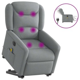 Sillón de masaje eléctrico reclinable elevable tela gris claro en Sillones | Comprar online en Foru.es