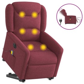 Sillón de masaje eléctrico reclinable elevable tela rojo tinto en Sillones | Comprar online en Foru.es