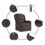 Sillón masaje eléctrico reclinable elevable tela marrón oscuro en Sillones | Comprar online en Foru.es