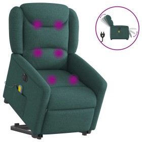 Sillón masaje eléctrico reclinable elevable tela verde oscuro en Sillones | Comprar online en Foru.es
