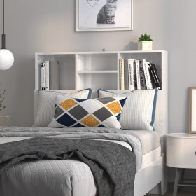 Mueble cabecero blanco brillante 100x19x103,5 cm de vidaXL, Cabeceros y pies de cama - Ref: Foro24-811850, Precio: 63,33 €, D...