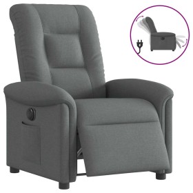Sillón reclinable eléctrico de tela gris oscuro en Sillones | Comprar online en Foru.es