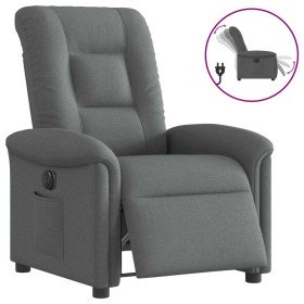 Sillón reclinable eléctrico de tela gris oscuro en Sillones | Comprar online en Foru.es