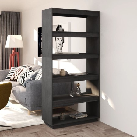 Estantería/divisor de espacios pino gris 80x35x167 cm de vidaXL, Librerías y estanterías - Ref: Foro24-810896, Precio: 87,50 ...