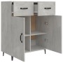 Aparador de madera de ingeniería gris hormigón 69,5x34x90 cm de vidaXL, Aparadores - Ref: Foro24-812199, Precio: 86,22 €, Des...