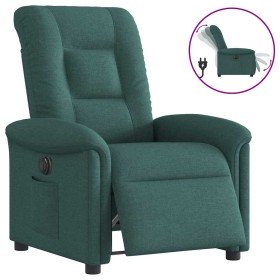 Sillón reclinable eléctrico tela verde oscuro en Sillones | Comprar online en Foru.es