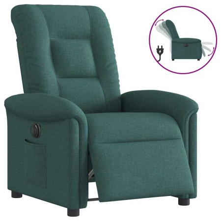 Sillón reclinable eléctrico tela verde oscuro en Sillones | Comprar online en Foru.es