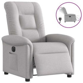 Sillón reclinable eléctrico de tela gris nube en Sillones | Comprar online en Foru.es