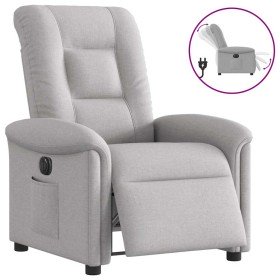 Sillón reclinable eléctrico de tela gris nube en Sillones | Comprar online en Foru.es