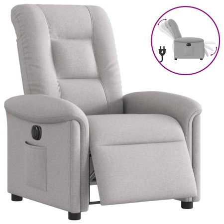 Sillón reclinable eléctrico de tela gris nube en Sillones | Comprar online en Foru.es