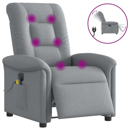 Sillón reclinable de masaje eléctrico tela gris claro en Sillones | Comprar online en Foru.es