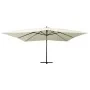 Sombrilla voladiza poste madera blanco arena 400x300 cm de vidaXL, Sombrillas - Ref: Foro24-318429, Precio: 151,96 €, Descuen...