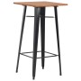 Mesa alta de bar negra madera maciza de pino acero 60x60x108 cm en Mesas de comedor | Comprar online en Foru.es