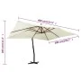 Sombrilla voladiza poste madera blanco arena 400x300 cm de vidaXL, Sombrillas - Ref: Foro24-318429, Precio: 151,96 €, Descuen...