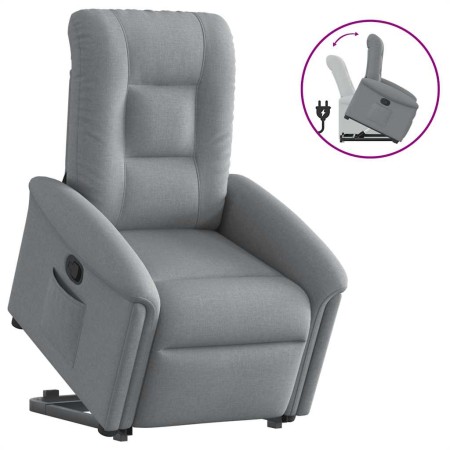 Sillón reclinable elevable de tela gris claro en Sillones | Comprar online en Foru.es
