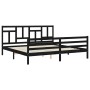 Estructura de cama con cabecero madera maciza negro 200x200 cm de vidaXL, Camas y somieres - Ref: Foro24-3194985, Precio: 170...