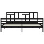 Estructura de cama con cabecero madera maciza negro 200x200 cm de vidaXL, Camas y somieres - Ref: Foro24-3194985, Precio: 170...