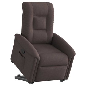 Sillón reclinable elevable tela marrón oscuro en Sillones | Comprar online en Foru.es