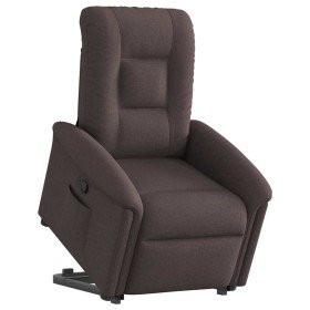 Sillón reclinable elevable tela marrón oscuro en Sillones | Comprar online en Foru.es
