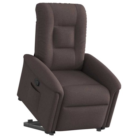Sillón reclinable elevable tela marrón oscuro en Sillones | Comprar online en Foru.es