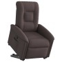 Sillón reclinable elevable tela marrón oscuro en Sillones | Comprar online en Foru.es