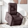 Sillón reclinable elevable tela marrón oscuro en Sillones | Comprar online en Foru.es