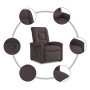 Sillón reclinable elevable tela marrón oscuro en Sillones | Comprar online en Foru.es