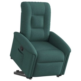 Sillón reclinable elevable tela verde oscuro en Sillones | Comprar online en Foru.es