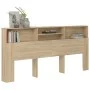 Mueble cabecero color roble Sonoma 220x19x103,5 cm de vidaXL, Cabeceros y pies de cama - Ref: Foro24-811901, Precio: 73,93 €,...