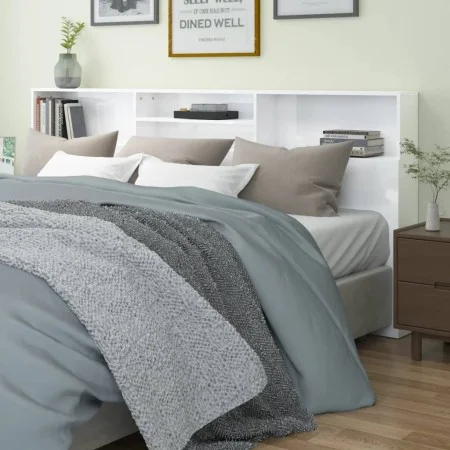 Glänzend weißes Kopfteilmöbel 220x19x103,5 cm von vidaXL, Kopf- und Fußteile - Ref: Foro24-811904, Preis: 70,16 €, Rabatt: %