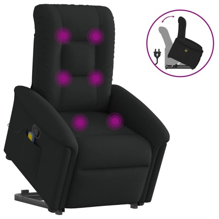 Sillón reclinable de masaje elevable tela negro en Sillones | Comprar online en Foru.es