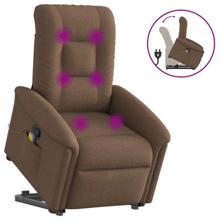 Silla de masaje reclinable de pie de tela marrón en Sillones | Comprar online en Foru.es