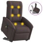 Silla de masaje reclinable de pie de tela marrón oscuro en Sillones | Comprar online en Foru.es