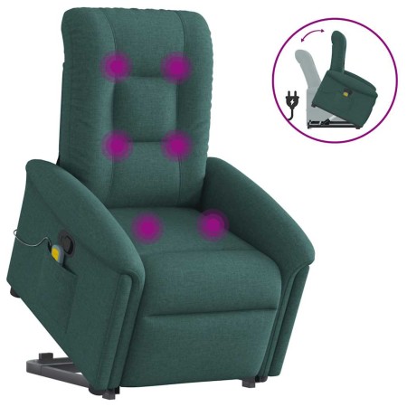 Silla de masaje reclinable de pie de tela verde oscura en Sillones | Comprar online en Foru.es