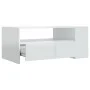 Mesa de centro madera de ingeniería blanco brillo 102x55x42 cm de vidaXL, Mesas de centro - Ref: Foro24-810923, Precio: 116,1...