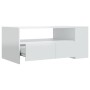 Mesa de centro madera de ingeniería blanco brillo 102x55x42 cm de vidaXL, Mesas de centro - Ref: Foro24-810923, Precio: 117,5...