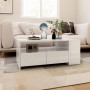 Mesa de centro madera de ingeniería blanco brillo 102x55x42 cm de vidaXL, Mesas de centro - Ref: Foro24-810923, Precio: 117,5...