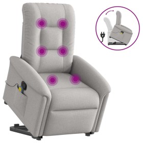 Sillón de masaje reclinable de pie de tela gris nube en Sillones | Comprar online en Foru.es