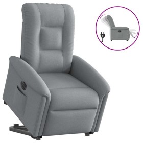 Sillón eléctrico reclinable elevable de tela gris claro en Sillones | Comprar online en Foru.es