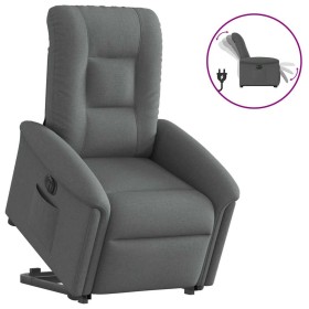 Sillón eléctrico reclinable elevable de tela gris oscuro en Sillones | Comprar online en Foru.es